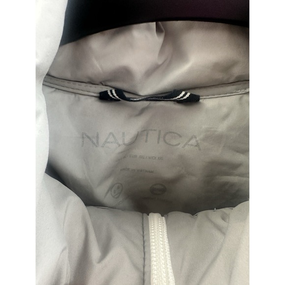 Womens Nautica Gray Silver XL Puffer Jacket Detachable Hood Fleece Pocket - Picture 5 of 14